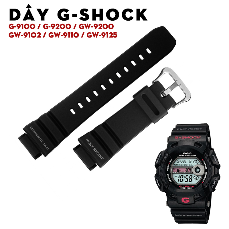 Dây G-Shock G-9100 / G-9200 / GW-9200 / GW-9101 / GW-9102 / GW-9110 / GW-9125 – Dây Nhựa Ngụy Trang Cao Cấp