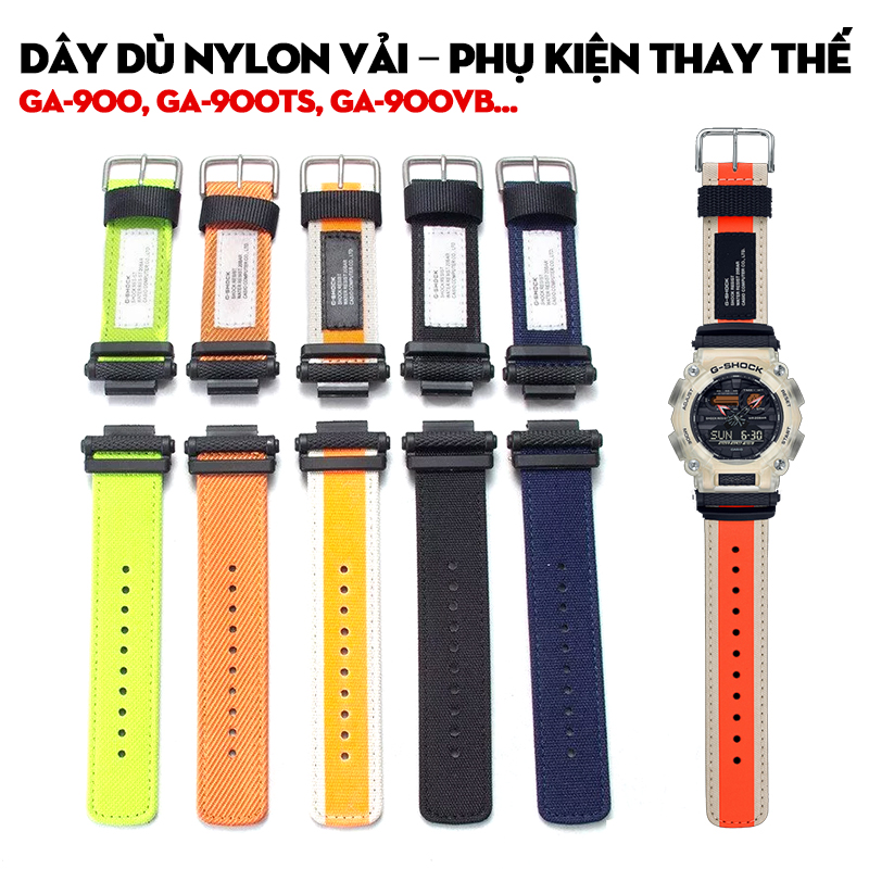 Dây G-Shock GA-900, GA-900TS, GA-900VB, GA-900AS Dây Dù Nylon Vải – Phụ Kiện Thay Thế Phong Cách Công Nghiệp