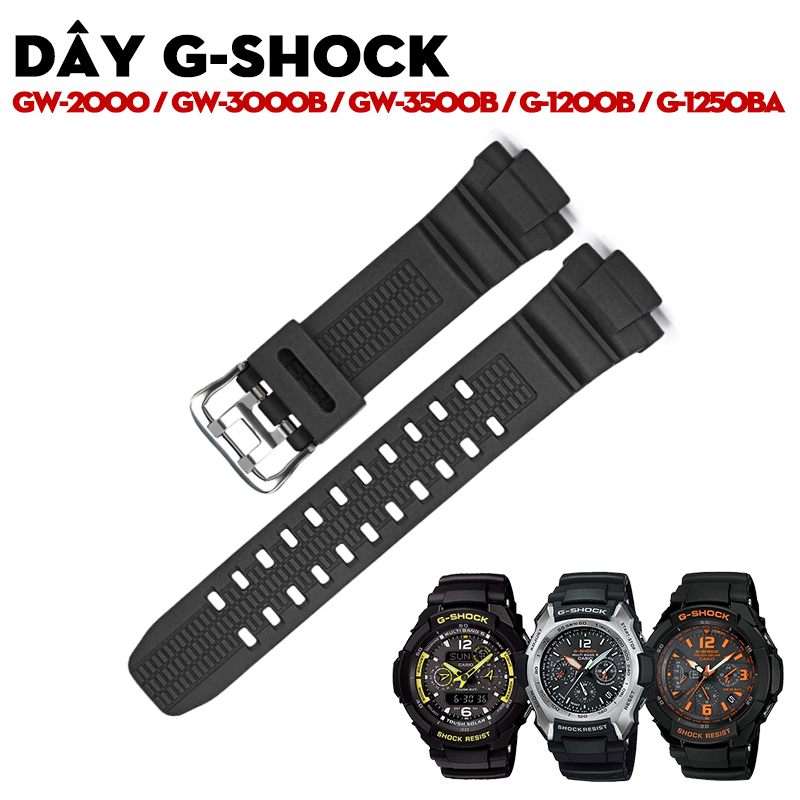 Dây G-Shock GW-2000 / GW-3000B / GW-3500B / G-1200B / G-1250B – Bộ Sưu Tập Dây Thay Thế Cao Cấp Màu Đen