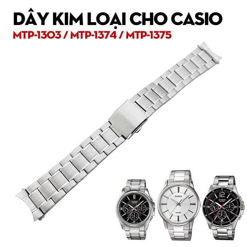 Dây kim loại cho Casio MTP-1303 / MTP-1374 / MTP-1375 – Nâng Tầm Đồng Hồ Công Sở