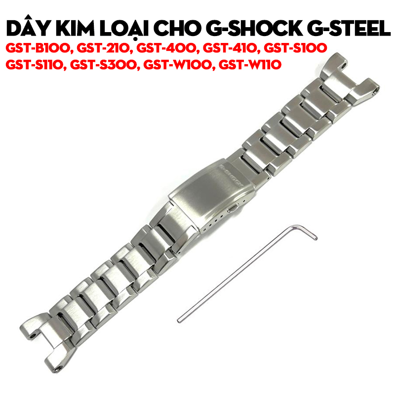 Dây Kim Loại Cho G-Shock G-STEEL GST-B100, GST-210, GST-400, GST-410, GST-S100, GST-S110, GST-S300, GST-W100, GST-W110 – Dây Thép 316L Cao Cấp 22mm