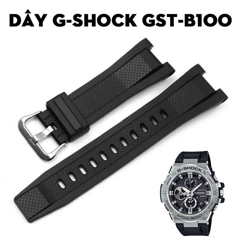 Dây Nhựa Đen Nhám Cho G-Shock G-STEEL GST-B100