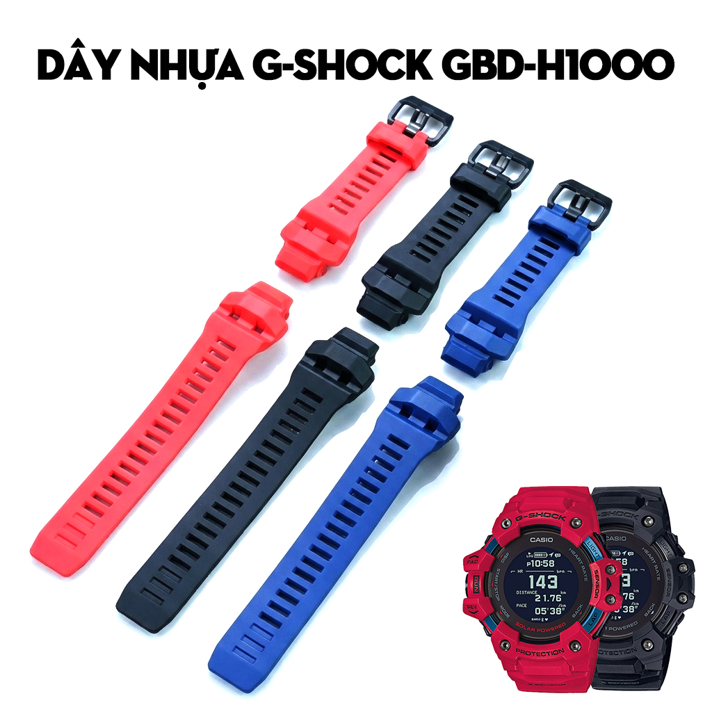 Dây Nhựa G-Shock GBD-H1000 – Bộ Sưu Tập Dây Màu Đen, Trắng, Đỏ, Xanh, Cam Cho Dòng G-Squad Thông Minh