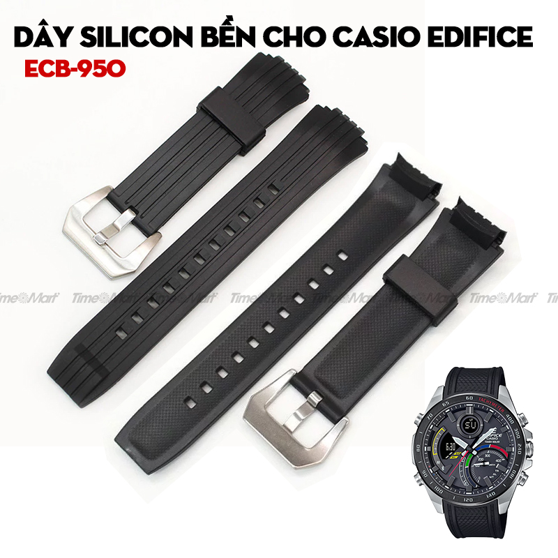 Dây silicon bền cho Casio Edifice ECB-950 (dòng hình bát giác) – 22mm chính xác