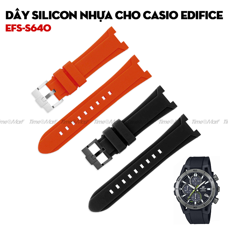 Dây silicon nhựa cho Casio Edifice EFS-S640 – Kích thước 12mm đặc biệt