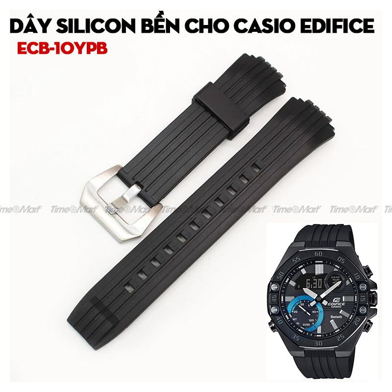 Dây silicone bền cho Casio Edifice ECB-10YPB – Tương thích vỏ bát giác