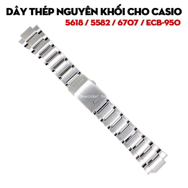 Dây thép nguyên khối cho Casio 5618 / 5582 / 6707 / ECB-950 – Phụ kiện thay thế cao cấp