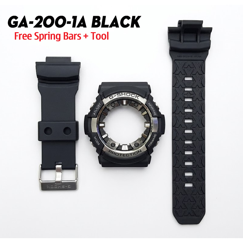 Dây Vỏ Casio G-Shock GA-200-1A Chính Hãng - Bộ Dây Vỏ Đen Nguyên Bản 