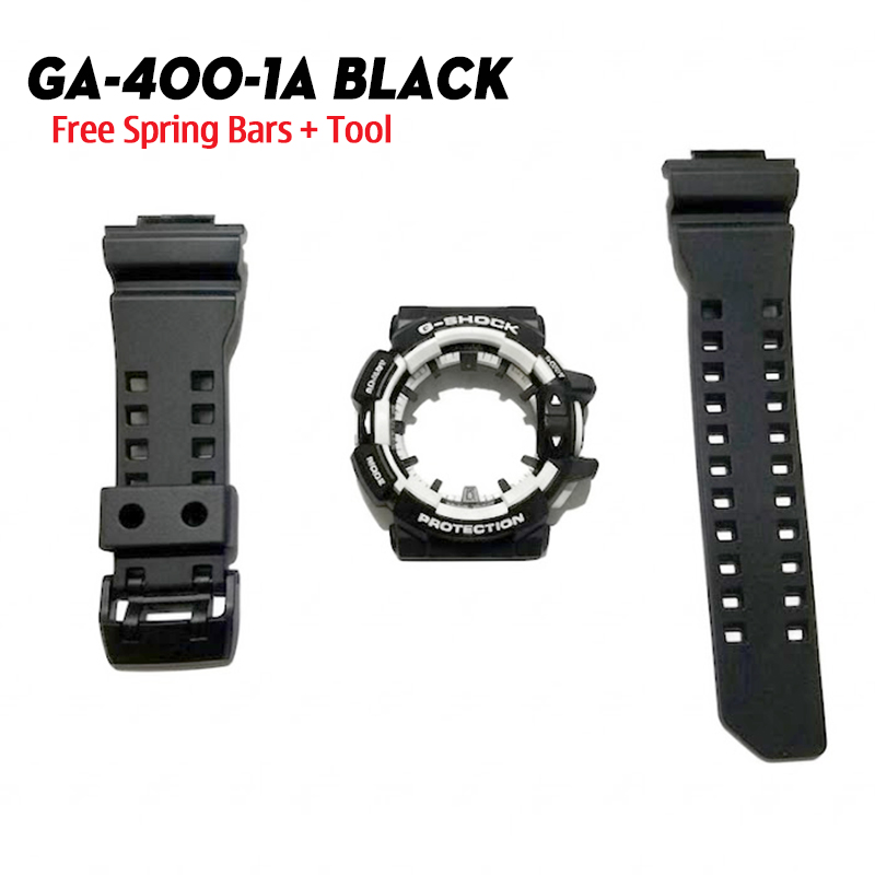 Dây Vỏ Casio G-Shock GA-400-1A Chính Hãng - Bộ Dây Vỏ Đen Cho GA-400 