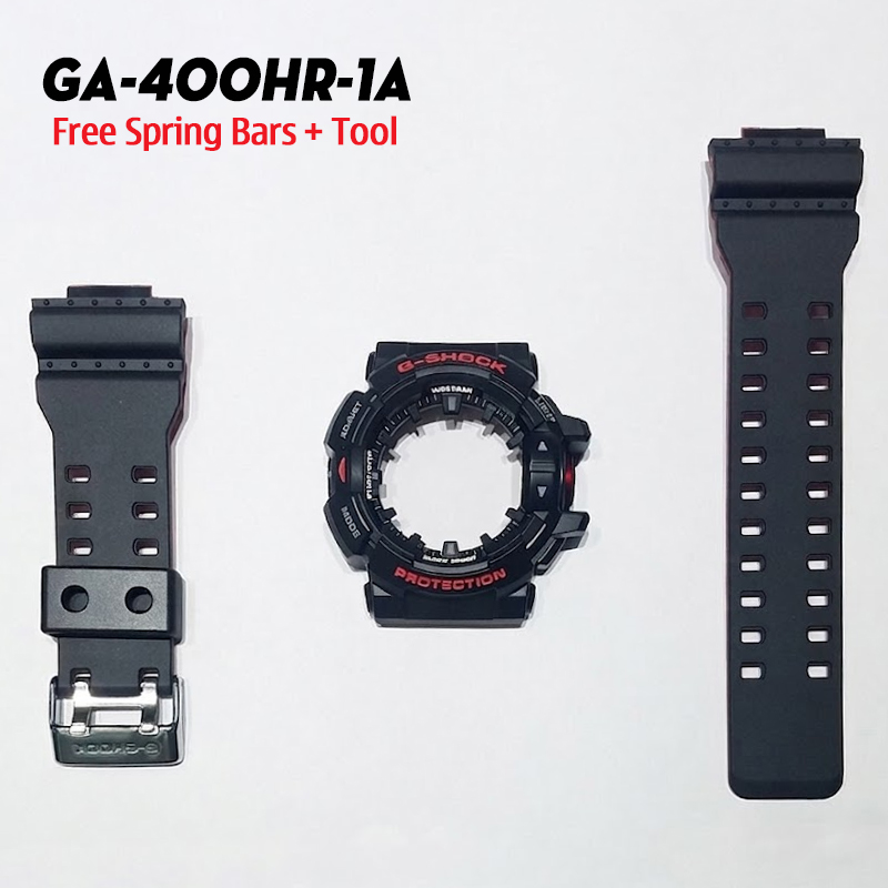 Dây Vỏ Casio G-Shock GA-400HR-1A Chính Hãng - Bộ Dây Vỏ Đen Đỏ Cá Tính