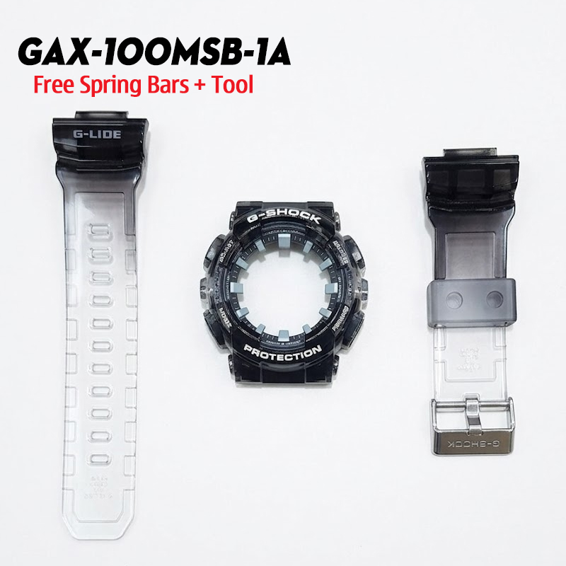 Dây Vỏ Casio G-Shock GAX-100MSB-1A Chính Hãng - Bộ Dây Vỏ Đen Mờ 