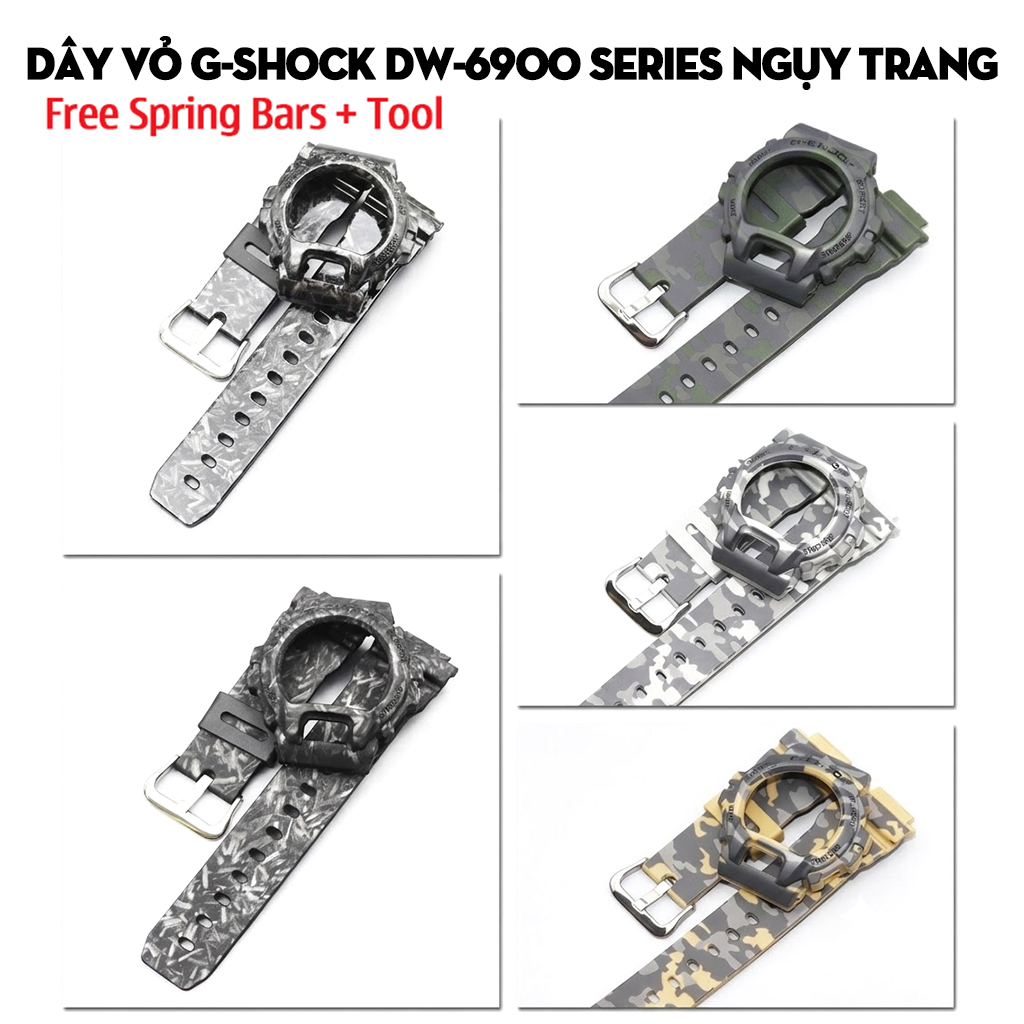Dây Vỏ G-Shock DW-6900 Series Ngụy Trang – Bộ Sưu Tập Phong Cách Quân Đội Cho Dòng Huyền Thoại