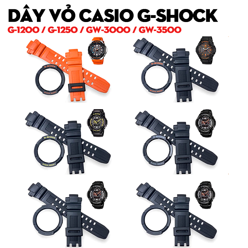 Dây Vỏ G-Shock G-1200 / G-1250 / GW-3000 / GW-3500 Màu Đen – Bộ Sưu Tập Cao Cấp Cho Dòng Analog Đa Chức Năng