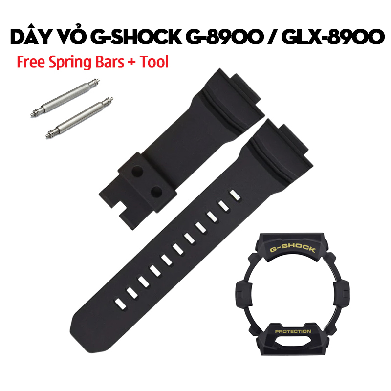 Dây Vỏ G-Shock G-8900 / GLX-8900 Màu Đen – Bộ Sưu Tập Thay Thế Cho Dòng Đồng Hồ 3 Mắt Đặc Trưng