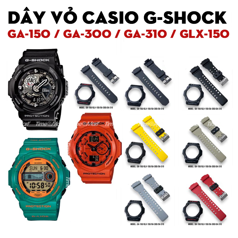 Dây Vỏ G-Shock GA-150 / GA-300 / GA-310 / GLX-150 – Bộ Sưu Tập Dây Vỏ Thay Thế Cho Dòng G-Shock Thể Thao Đa Năng