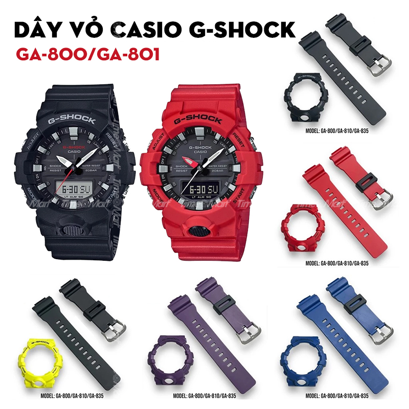 Dây Vỏ G-Shock GA-800 / GA-801 Đủ Màu – Bộ Sưu Tập Phong Phú Cho Dòng Đồng Hồ Mỏng Nhẹ