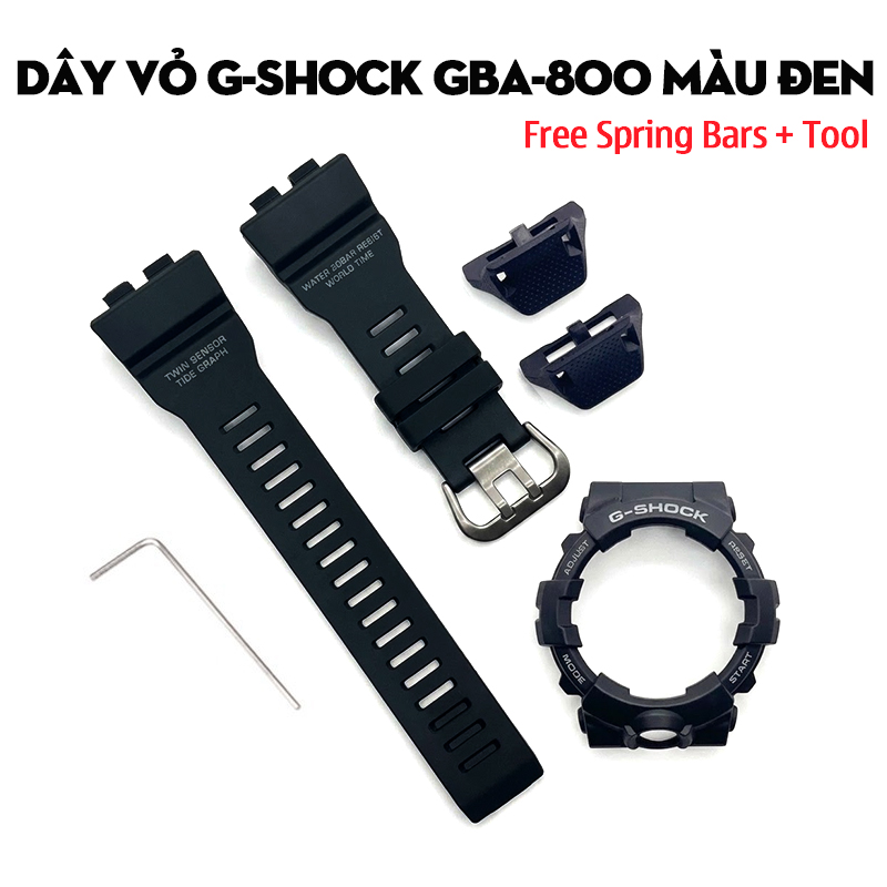 Dây Vỏ G-Shock GBA-800 Màu Đen – Bộ Sưu Tập Thay Thế Cho Dòng G-Squad Thông Minh