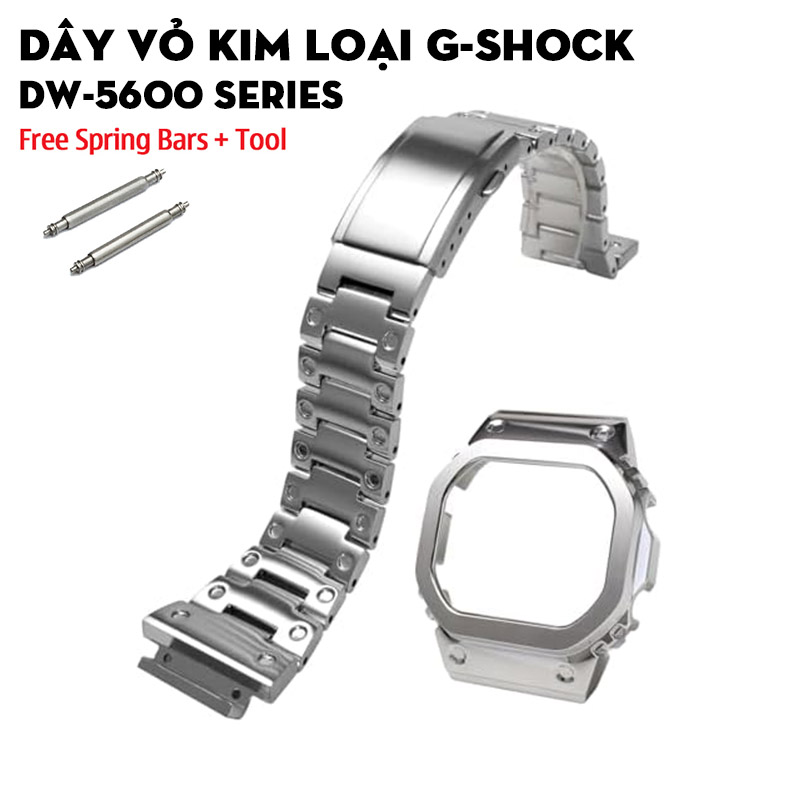 Dây Vỏ Kim Loại G-Shock DW-5600 Series – Bộ Full Metal Nâng Tầm “Cục Gạch” Huyền Thoại