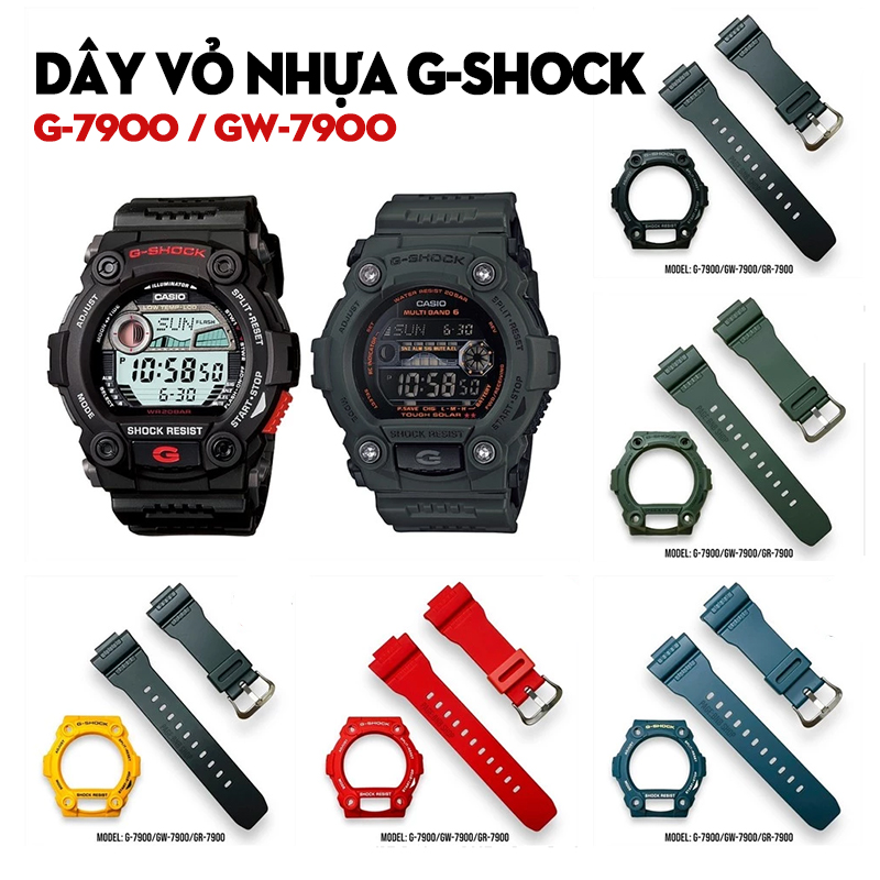 Dây Vỏ Nhựa G-Shock G-7900 / GW-7900 – Bộ Sưu Tập Thay Thế Cho Dòng Đồng Hồ Đa Năng, Bền Bỉ