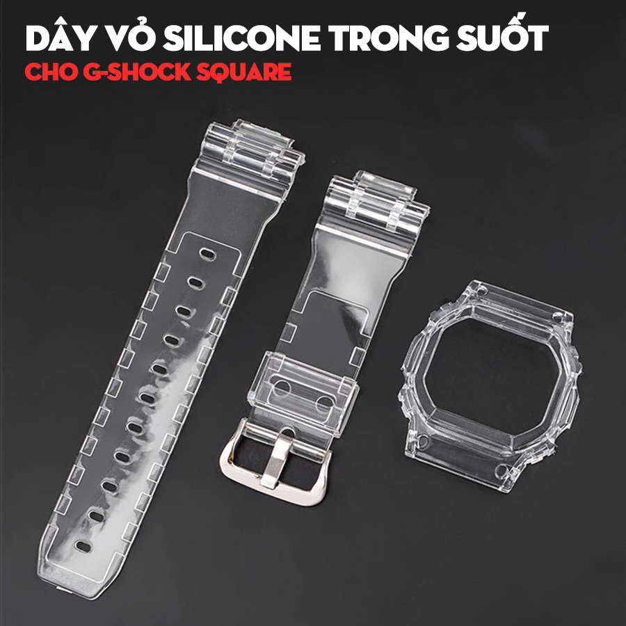 Dây Vỏ Silicone Trong Suốt Cho G-Shock Square – Bộ Sưu Tập Phong Cách 