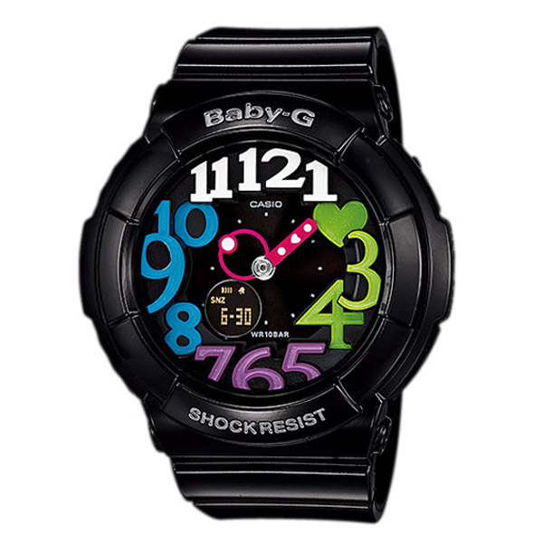 ĐỒNG HỒ CASIO BABY-G BGA-131-1B2DR Dây nhựa đen - Đồng hồ điện tử mặt số nhiều màu