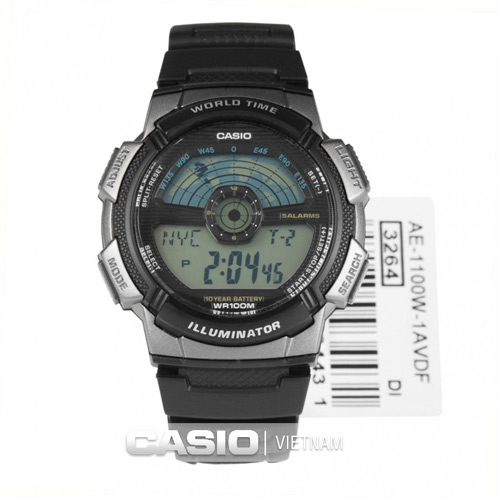 Đồng hồ Casio AE-1100W-1AVDF Pin 10 năm Chính hãng
