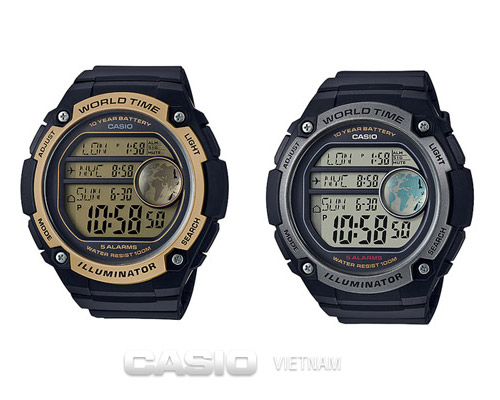 Đồng hồ Casio Giờ thế giới Pin 10 năm