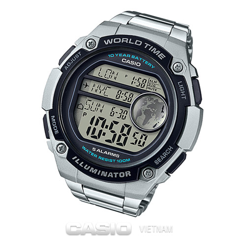 Đồng hồ Casio AE-2100WD-1AVDF  pin 10 năm