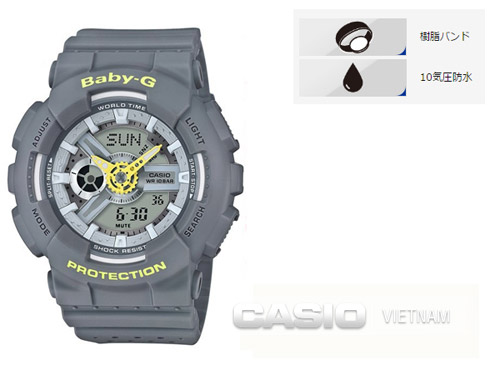 Đồng hồ Casio Baby-G BA-110PP-8A Chính hãng Chống nước 100 mét