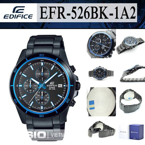 Đồng hồ Casio Edifice EFR-526BK-1A1VUDF Mặt đen 6 kim thể thao