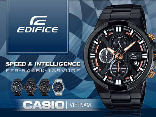 Đồng hồ Casio Edifice EFR-544BK-1A9VUDF Chính hãng Dây kim loại đen