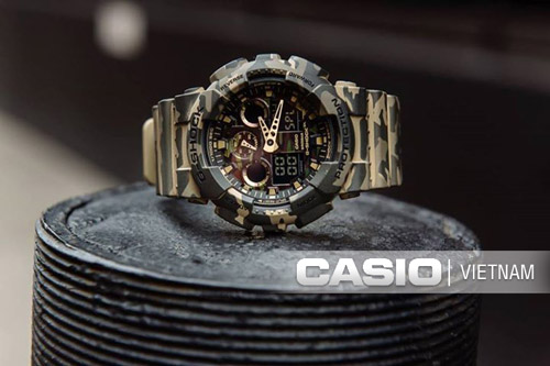 Đồng hồ nam Casio G-Shock GA-100CM-5ADR Phong cách quân đội 