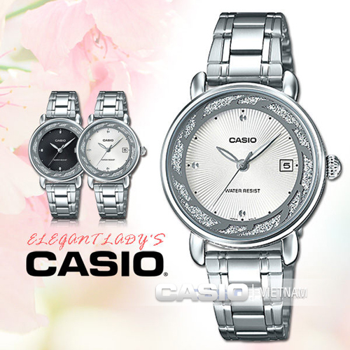 Đồng hồ Casio LTP-E120D-7ADF Trang nhã với màu bạc tinh tế