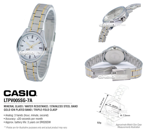 Đồng hồ Casio LTP-V005SG-7AUDF 