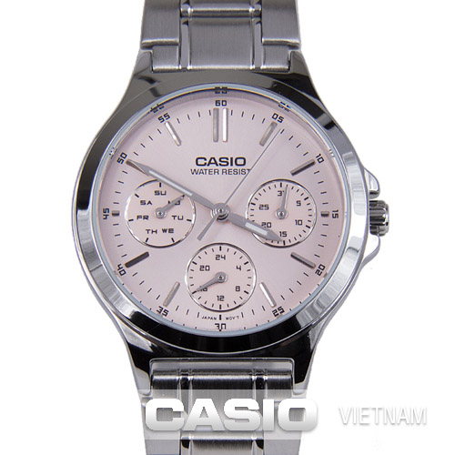 Đồng hồ nữ Casio LTP-V300D-4AUDF mặt màu hồng