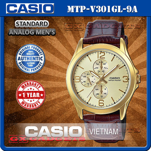 Đồng hồ Casio MTP-V301GL-9AUDF dây da
