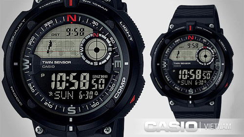 Đồng hồ Casio OutGear SGW-600H-1B Bộ cảm biến la bàn cùng nhiệt kế