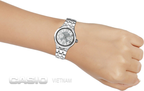 Đồng hồ Casio Sheen SHE-3808D-7AUDR Dây kim loại chắc chắn