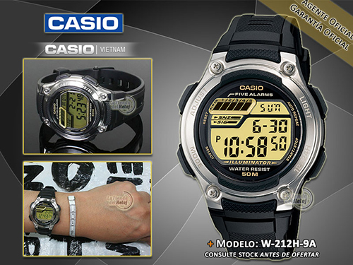Đồng hồ Casio W-212H-9AVDF