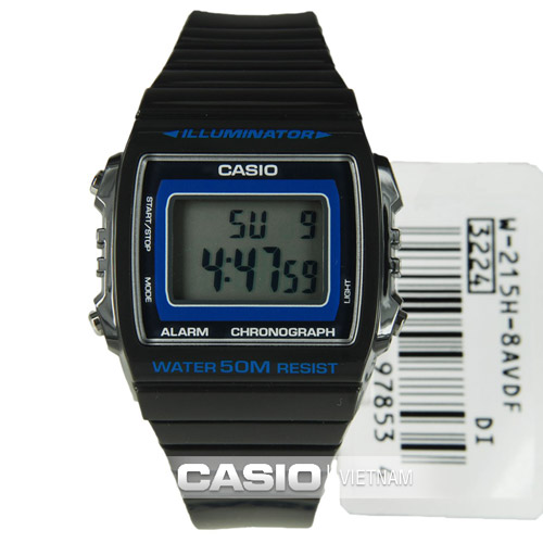 Đồng hồ Casio W-215H-8AVDF Chính hãng Chống nước 50 mét