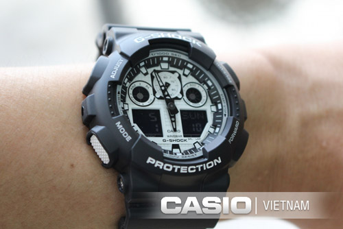 Đồng hồ Casio G-Shock GA-100BW-1ADR Chính hãng Chống nước 100 mét