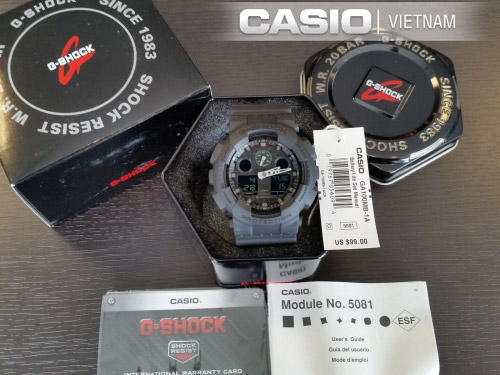 Đồng hồ Casio G-Shock GA-100BW-1ADR Chính hãng