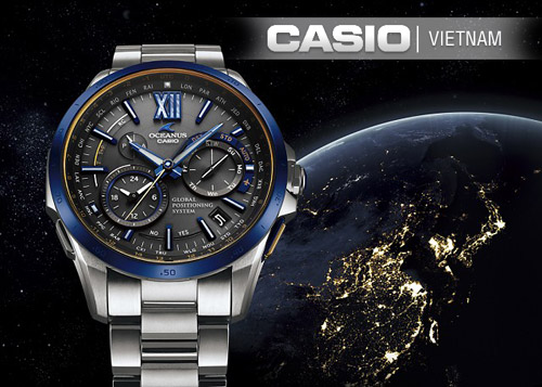 Đồng hồ Casio Oceanus OCW-G1000E-1A Mặt đen viền xanh 6 kim thể thao