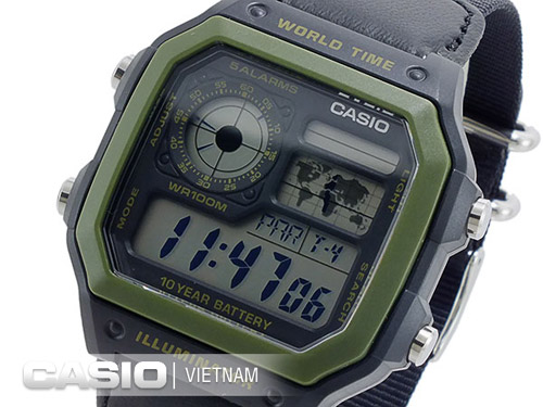Đồng hồ Casio Standard AE-1200WHB-1BVDF Chính hãng Pin 10 năm