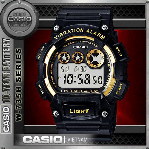 Đồng hồ casio W-735H-1A2VDF