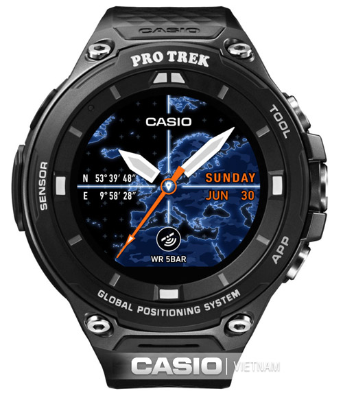 Đồng hồ Casio ProTrek WSD-F20-BK Màn hình LCD rõ ràng