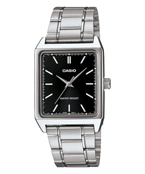 Đồng hồ Casio LTP-V007D-1EUDF Dây kim loại mạ bạc - Mặt vuông đen