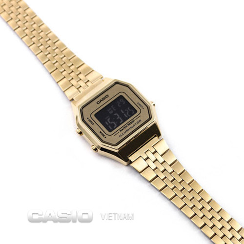 Đồng hồ Casio LA680WGA-9BDF Dây kim loại mạ bạc Chính hãng