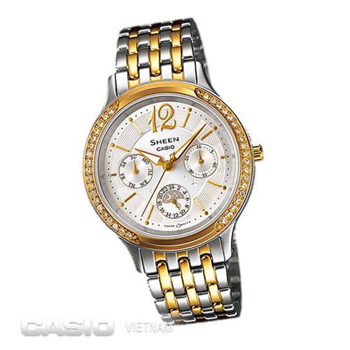 Đồng hồ Casio Sheen Mặt 6 kim vàng Tinh tế