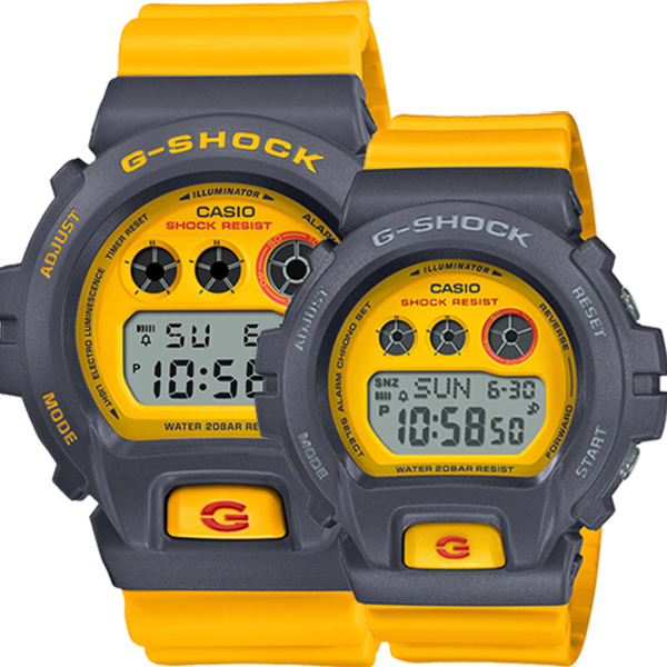 Đồng Hồ Casio Cặp Đôi G-Shock DW-6900Y-9 & GMD-S6900Y-9 Dây Nhựa - Chống Nước WR20BAR